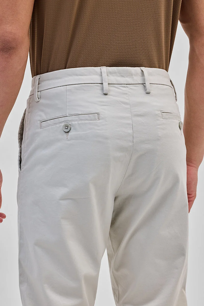 Snitch Cream Cream Slim Fit Trousers for Men | Best Price UAE